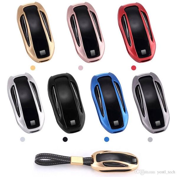 Yentl Aluminum Alloy Car Auto Key Fob Case Cover Holder Pocket For Tesla Model S Cheap Replacement Car Keys Cheap Replacement Keys For Car From