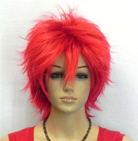 New Fashion Sexy Short Red Straight Women Lady Cosplay Anime