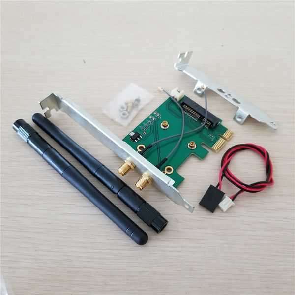 

wholesale 100pcs/lot bluetooth wifi mini pci-e to pcie 1x 4x 8x 16x adapter converter card wireless ethernet card low & full height profile