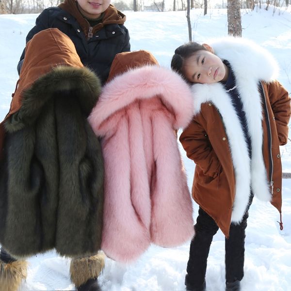 

30 degree kids snowsuit luxury fur collar fur liner thick warm toddler boys down jacket girls outwear coat child winter clothes, Blue;gray