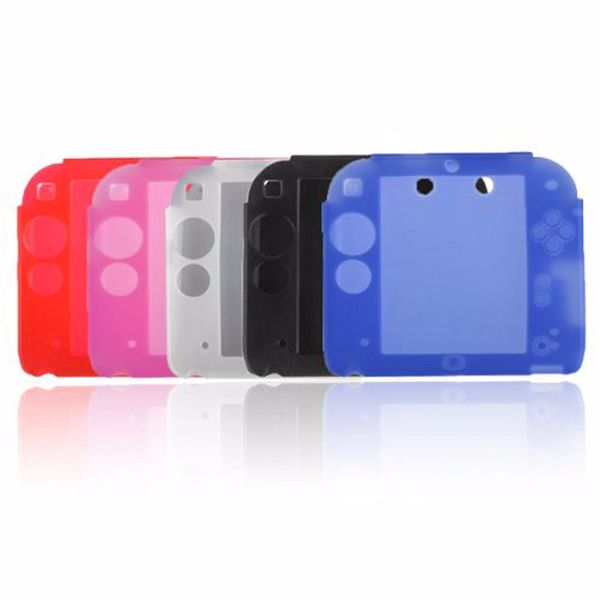 Newest Fashion 5 Styles Soft Silicone Rubber Skin Case Cover + 1pcs Cleaning Cloth for Nintendo2DS High Quality