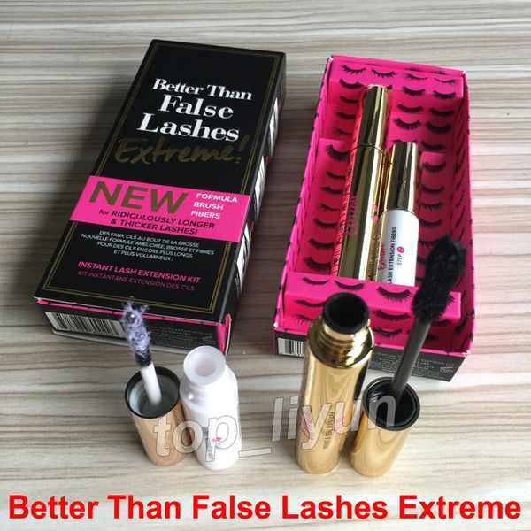 

2018 Better Than False Lashes Extreme Mascara Instant Lash Extension Kit New Formula Brush Fibers Thicker mascara Waterproof Eyelash makeup