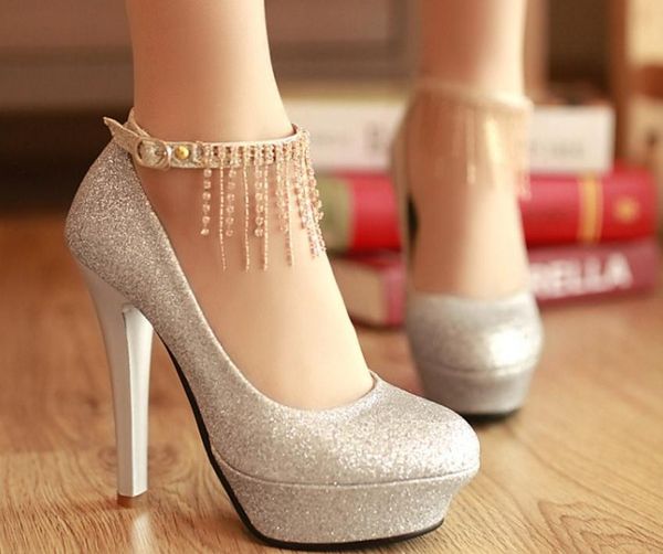 

women shoes in autumn coarse high heel round head, Black