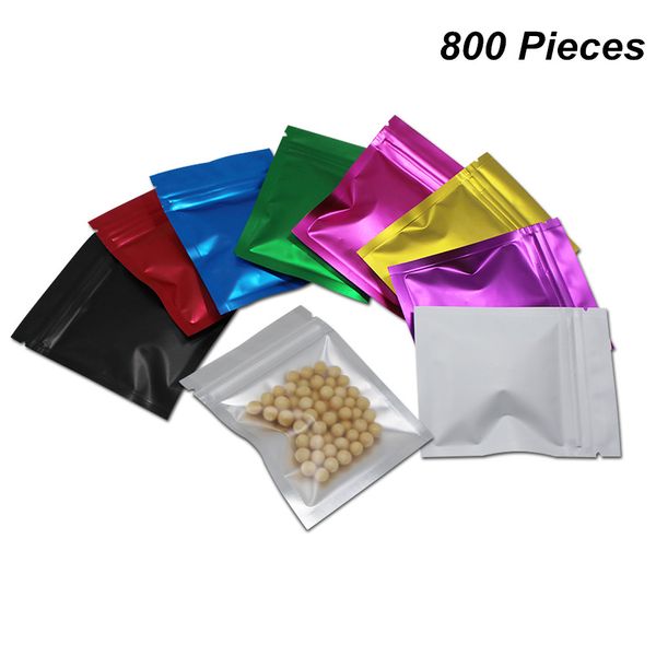 800 Pieces 10x15 cm reutilizável Mylar folha de alumínio Zipper sacos de embalagem Foil Tipo Bolsa para amostra Giveaway Front Limpar Mylar Foil Embrulho