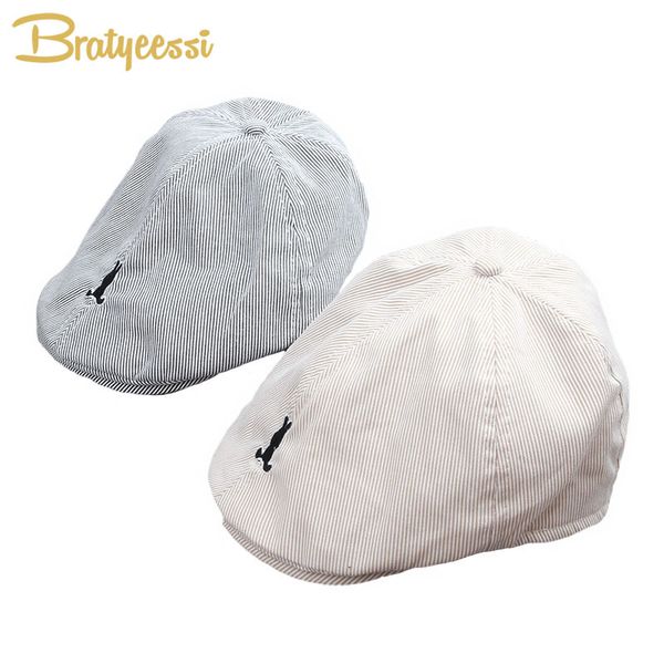 

new cotton baby boy beret hat handsome striped cap baby boy accessories for 1-3 years 1 pc, Yellow