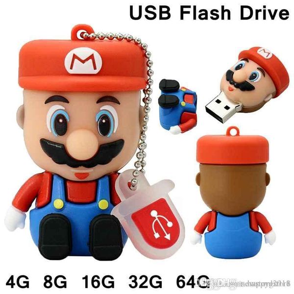 

new brand super mario usb 2.0 flash drive pen dirve u-disk thumb drive memory stick u43 16gb 4