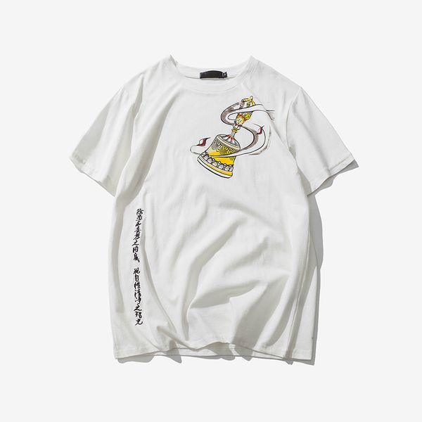 

sinicism store men bell print tshirts mens causal funny embroidery t-shirts male streetwear design oversized t shirts 2018, White;black