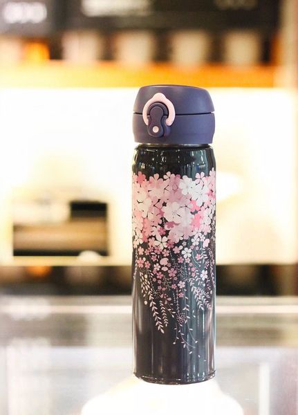 

New Starbucks Night Cherry Bloss Вакуумная чашка Нержавеющая сталь фиолетовый Sakura Сопровождающ