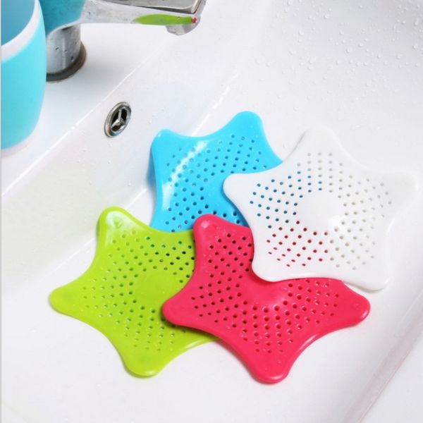 

kitchen tools silicone five-pointed star sink filter bathroom sucker floor drains shower hair sewer filter colanders strain