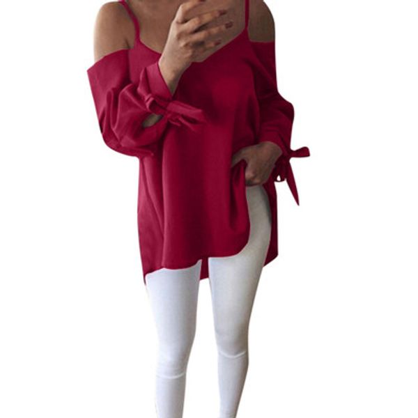 

европа и соединенные штаты осенью сексуальный ремень шифон v-образный вырез рыхлой рубашка с длинными рукавами 2018 года новой женской, White