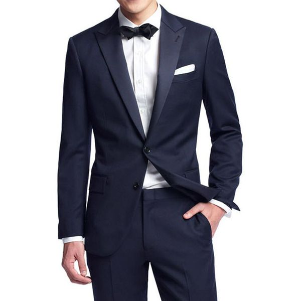

men suits 2018 navy blue wedding suits custom made bridegroom groom tuxedo formal blazer slim fit 2piece party prom evening dress man, Black;gray