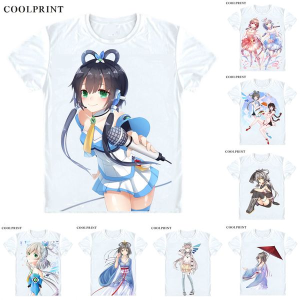 

coolprint vocaloid virtual singer t-shirts short sleeve shirts lolita vocaloid china luo tianyi vocaloid3 vocaloid4 v4 cosplay shirt, White;black