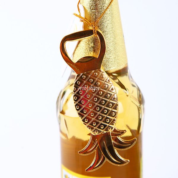 Ananas Bier Flaschenöffner Goldene Legierung Hochzeit Giveaways Kreative Kleine Geschenk Für Gast Tisch Dekor Großhandel