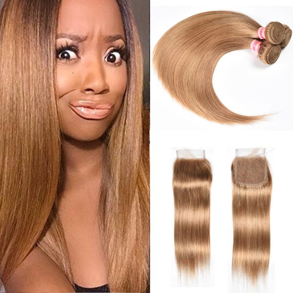 2019 Blonde Color 27 Unprocessed Brazilian Remy Human Hair