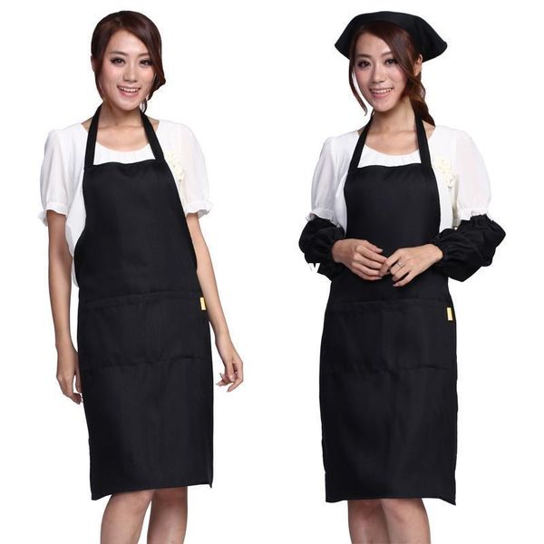 

wholesale - black color apron new spun poly craft / commercial restaurant kitchen bib apron backing cooking chef