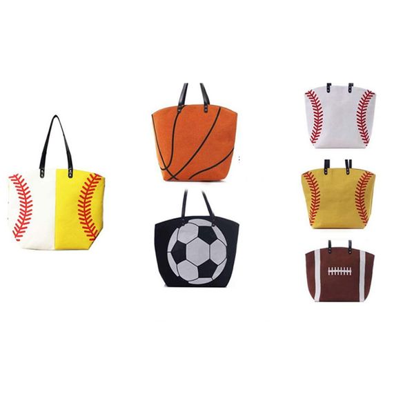 

canvas bag baseball tote sports bags casual softball bag football soccer basketball cotton canvas tote bag