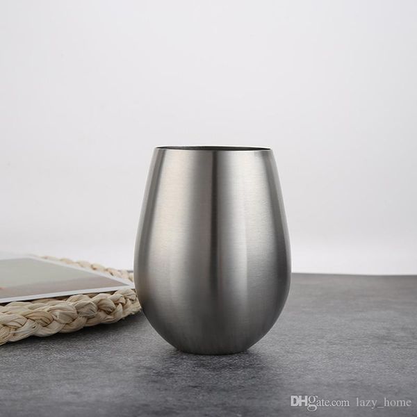 

550ml egg cups water bottles u shape 304 stainless steel wine tumbler silver single layer coffee mugs