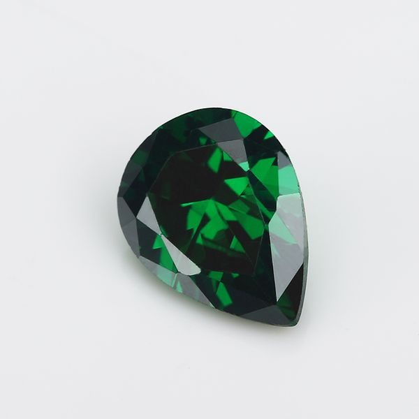 

2x3~10x12mm 5a grade green color pear shape cubic zirconia stone loose cz stone synthetic gems, Black