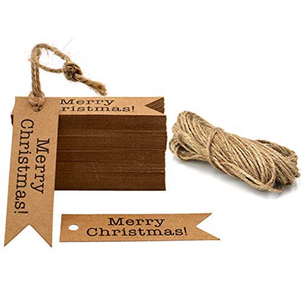 Diy Merry Christmas Kraft Paper Gift Tags Christmas Label Hanging