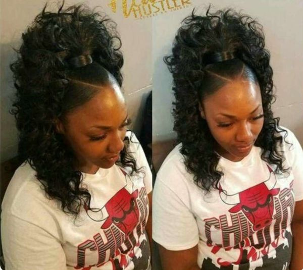 16 Inch Afro Ponytail Hair Extensions For Black Women Deep Curly