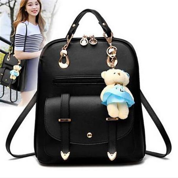 

school travel wholesales women's bag shoulder rucksack backpack satchel leather shipping handbag pu mhlvl, Red;black