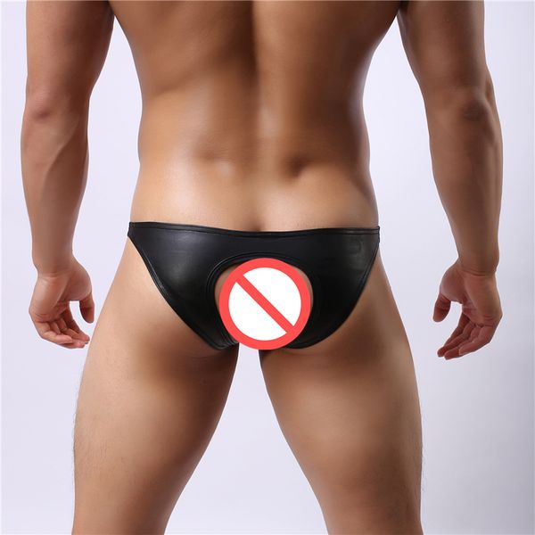 

men leather panties briefs enhancer gay exotic sissy bikini underwear jockstrap briefs low cuecas waist pouch t-back man panty iixmi