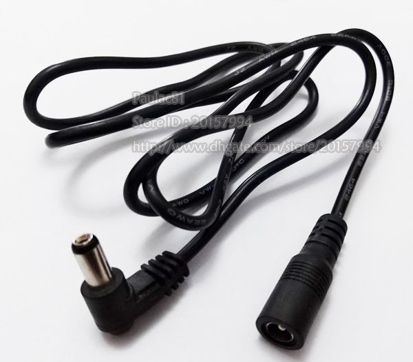 80 graus angulados DC 5.5x2.1mm masculino ao cabo de conector de extensão de plugue de potência fêmea para CCTV / Free DHL Shipping / 200pcs