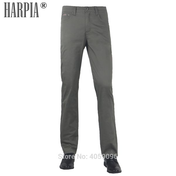 

harpia cotton business mens casual pants male summer thin regular elastic army green straight trousers male pants, Black