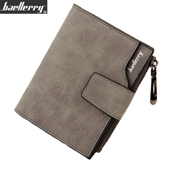 

baellerry wallet women fashion short wallet leather purse female money bag zipper coin pocket 9 color, Red;black