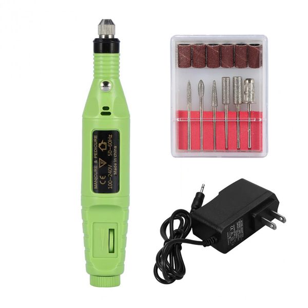 

speed adjustable electric nail art drill pen pedicure manicure machine grinding sanding drill bits handpiece nail drill pen, Silver