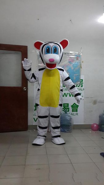 2018 venda de fábrica de desconto bonito tigre branco boneca dos desenhos animados traje da mascote Frete grátis