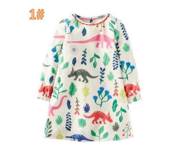 

princess dress with pockets animals printed girl tunic jersey dress 2018 children summer clothing for girl outwear baby kids clothing by0132, Red;yellow