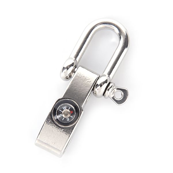 

one piece stainless steel u shaped shackle buckle for bracelets with compass