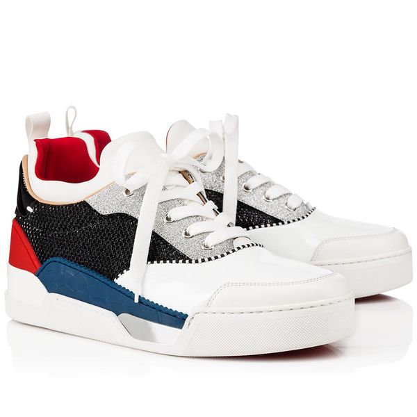 

men women designer brand red bottom aurelien mens flat fabric high sneakers mulitcolor genuine leather casual shoes