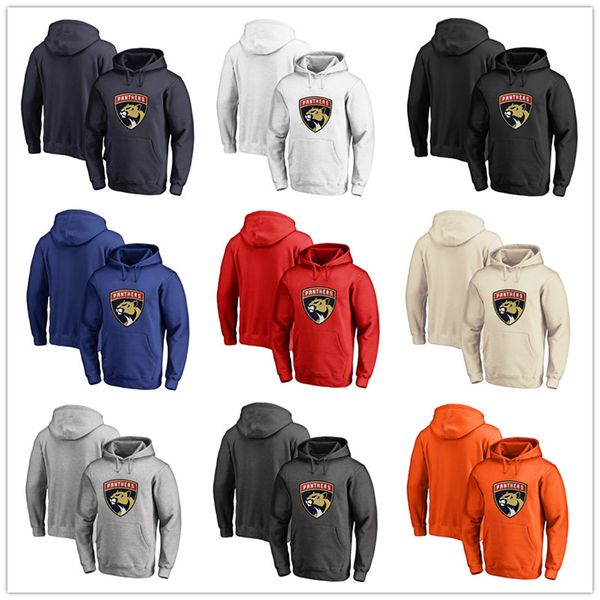 

men's florida panthers fanatics branded black ash white red orange embroidery primary logo pullover hoodies long sleeve outdoor wear, Blue;black