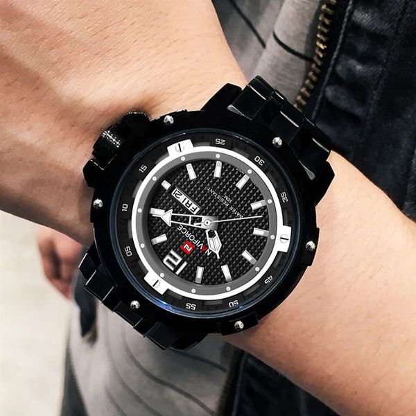

naviforce men's fashion casual quartz watches men waterproof army sports wristwatches male relogio masculino, Slivery;brown