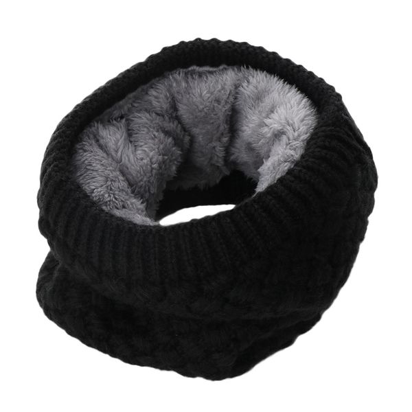 

1pc kids boys girls solid o ring knitted wool scarf snood infinity neck warmer cowl collar circle crochet scarf winter warm, Blue