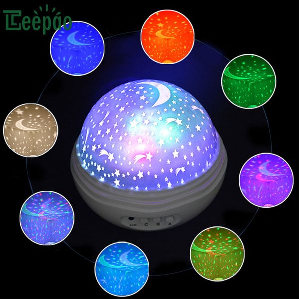 Acheter étoiles Ciel étoilé Led Projecteur De Lumière De Nuit Lune Lampe Usb Rotatif étoilé Bébé Lampes Enfants Enfants Cadeaux Chambre Projection