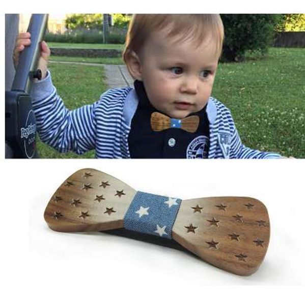 

kids handmade wood bow tie for boy baby bowknot children bowtie, Black;gray