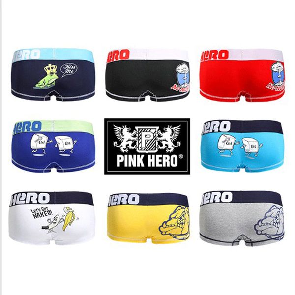 

2018 new u convex pouch cartoon print men underwear breathable cueca boxer cotton comfort boxer men trunk