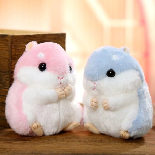 

10cm mini hamster pom pom toy women fluffy bunny hamster toy car key ring keychain jewelry gift toy