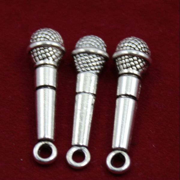 

античный серебряный микрофон шарм кулон necklacebracelet аксессуары мода женщины мужчины ювелирные изделия оптовая уникальный подарок, Bronze;silver