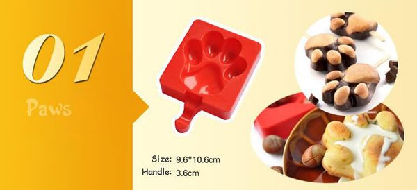 

творческий силиконовые домашнее мороженое эскимо плесень мультфильм diy мороженое торт плесень эскимо палочки плесень бесплатная доставка