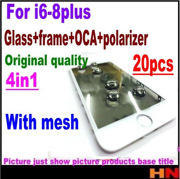 

20шт Наушники сетки 4in1 Cold Press Для iPhone 8 7 6 6s плюс Передний экран Наружное стекло + рам