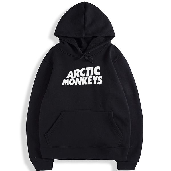 

autumn winter arctic monkeys printed fleece hoodies men long sleeve track suit pullovers male hip hop skateboard sweatshirts new, Black