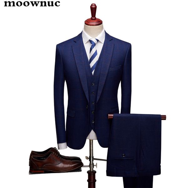 

jacket+vest+pants) new suits men 2018 mens plaid casual suits slim fit men's luxury business/wedding dress men s-3xl, White;black