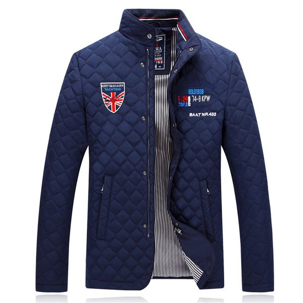 

business casual embroidery cotton men's large size british jacket cotton clothes, Black
