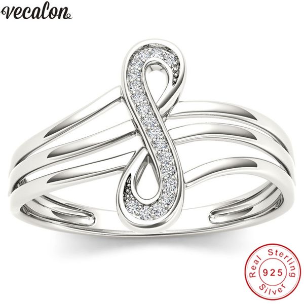 

vecalon musical not real soild 925 sterling silver promise ring cross engagement wedding band rings for women men finger jewelry, Slivery;golden