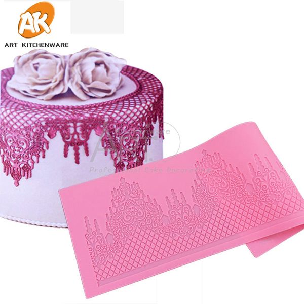 

castle silicone cake lace mat silicone lace mold fondant cake decorating tools border decoration mold stencil baking lfm-28
