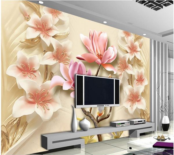 

выбитые 3d цветок росписи тв фоне стены росписи фото обои